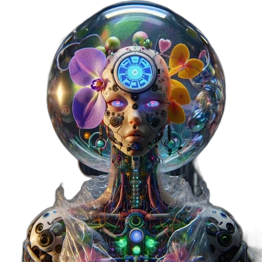 robot, mask, jewelry, face transparent PNG cut-out