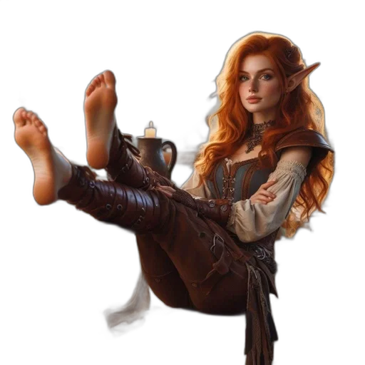 dragon, staff, shoes, fantasy art transparent PNG cut-out