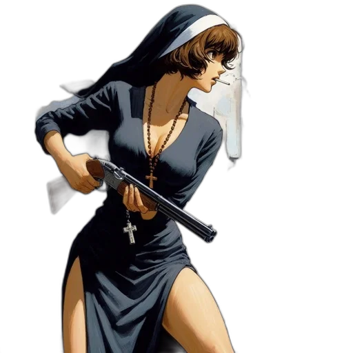 dress, weapon, comic book art, concept art transparent PNG cut-out