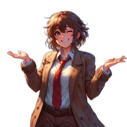 jacket, staff, creature, dress transparent PNG cut-out