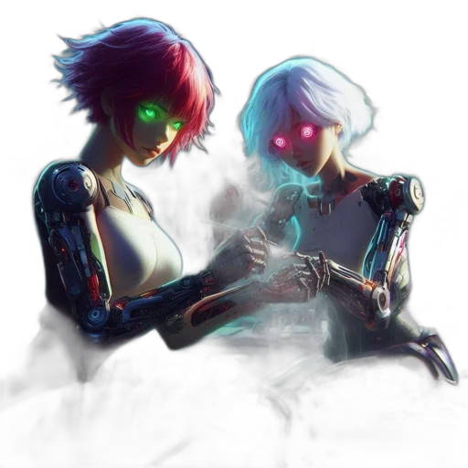 robot, mask, weapon, cyberpunk transparent PNG cut-out