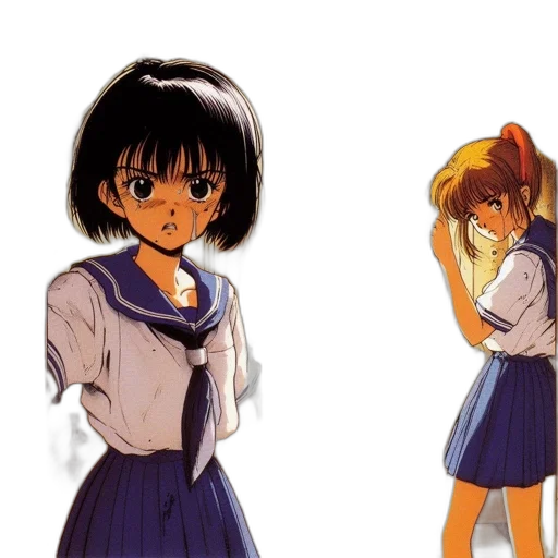 anime, concept art, photorealistic, vaporwave transparent PNG cut-out