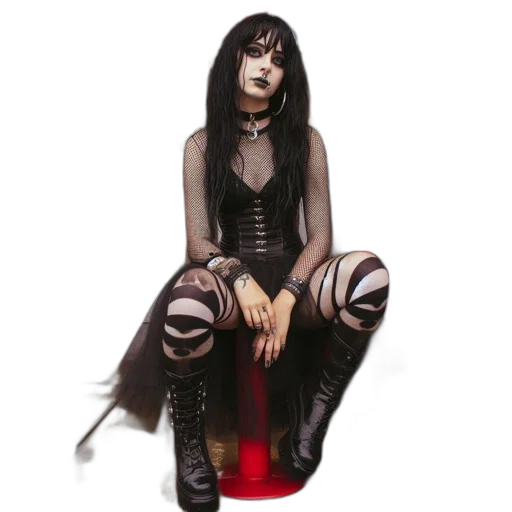 concept art, gothically, styled, woman transparent PNG cut-out