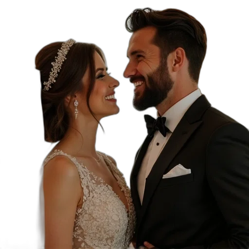 crown, bride, groom, smile transparent PNG cut-out