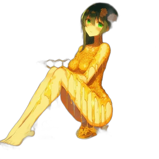 dress, robot, creature, staff transparent PNG cut-out