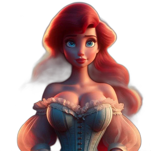 dress, crown, face, 3d render transparent PNG cut-out
