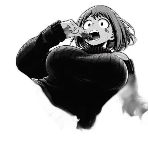 creature, jacket, weapon, face transparent PNG cut-out