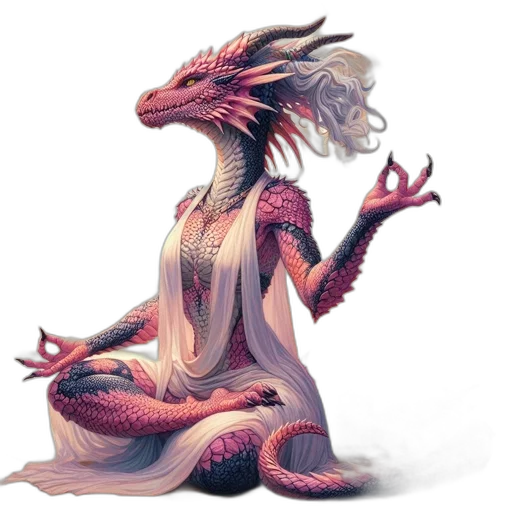 dragon, creature, animal, staff transparent PNG cut-out