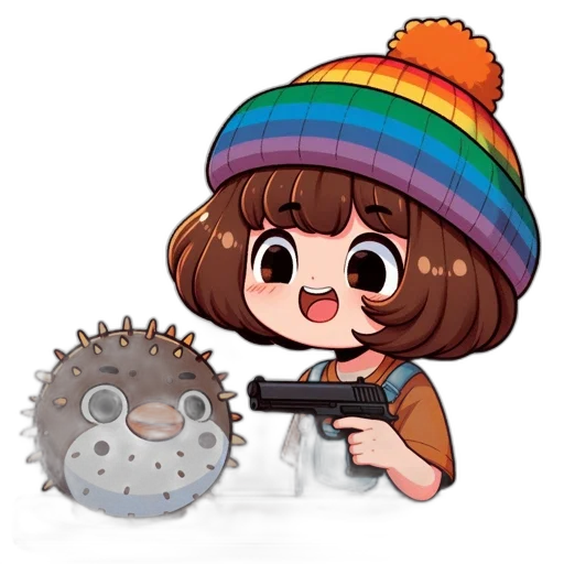 weapon, hat, staff, robot transparent PNG cut-out