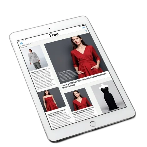 white, ipad, displaying, fashion transparent PNG cut-out