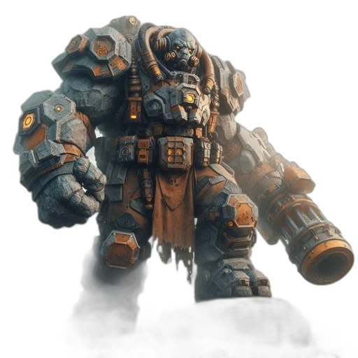 robot, weapon, concept art, 3d render transparent PNG cut-out