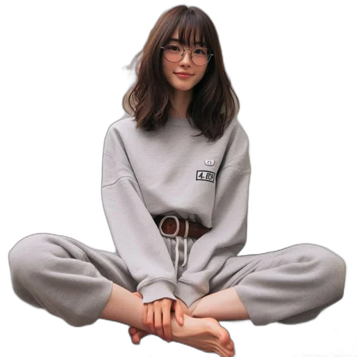 jacket, staff, face, hair transparent PNG cut-out