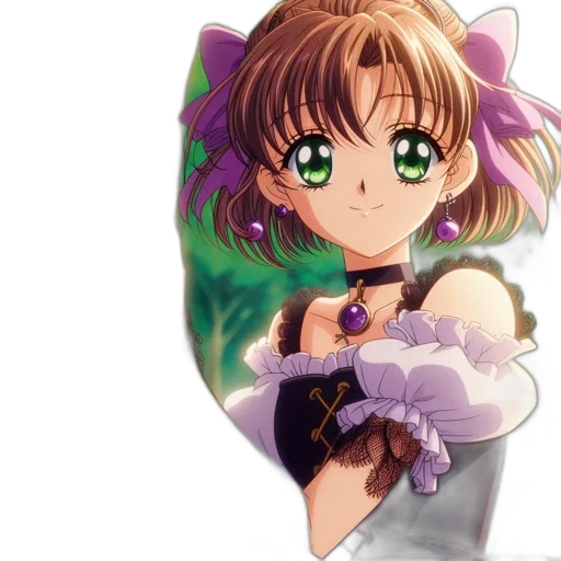 dress, weapon, flower, staff transparent PNG cut-out