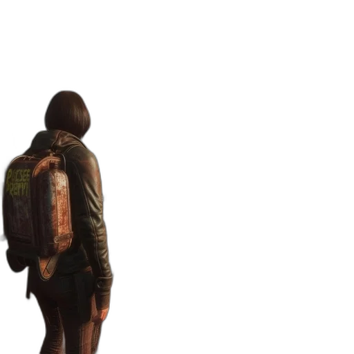 jacket, weapon, face, staff transparent PNG cut-out
