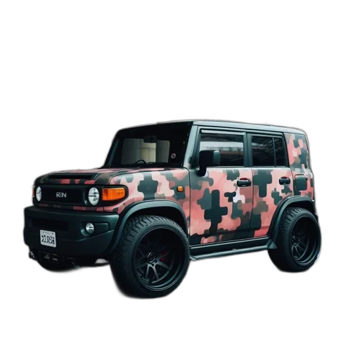 car, weapon, 3d render, unconventional transparent PNG cut-out