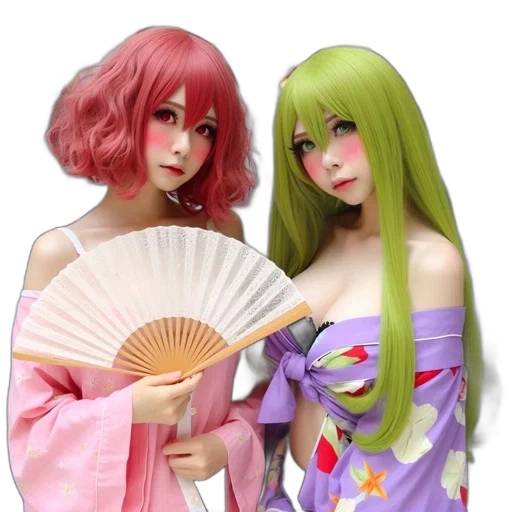 3d render, photorealistic, anime, vaporwave transparent PNG cut-out
