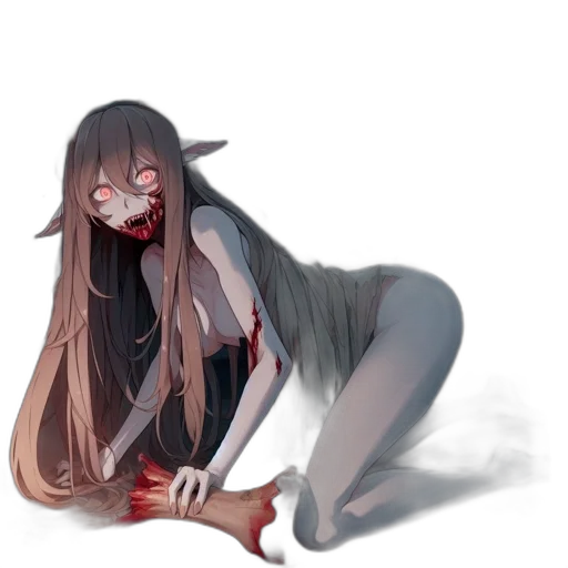 creature, weapon, hair, dress transparent PNG cut-out