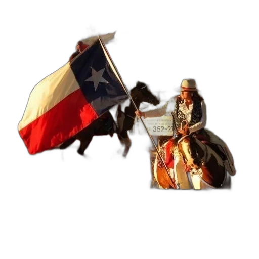 woman, horseback, holds, texas transparent PNG cut-out