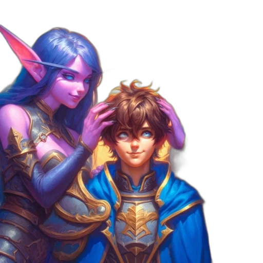 fantasy art, concept art, pixel art, blue transparent PNG cut-out