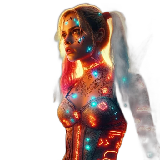 dress, robot, concept art, cyberpunk transparent PNG cut-out