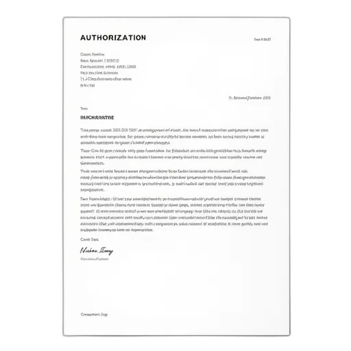 sample, authorization, letter, invoices transparent PNG cut-out
