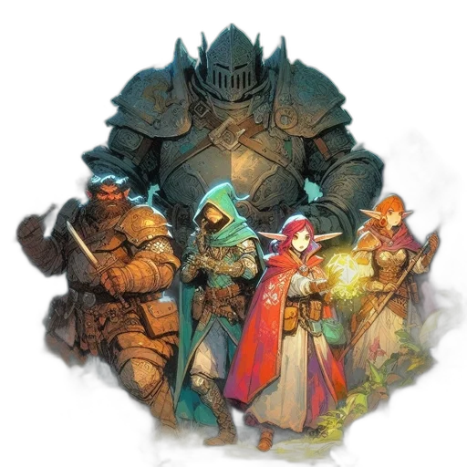 concept art, fantasy art, comic book art, pixel art transparent PNG cut-out