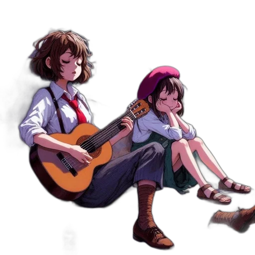 concept art, watercolor, anime, pixel art transparent PNG cut-out