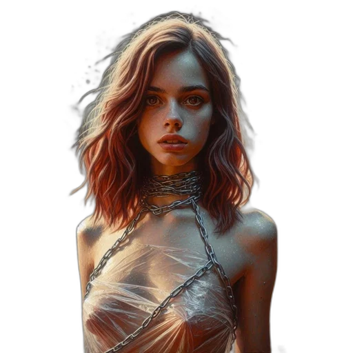 dress, hair, jewelry, face transparent PNG cut-out
