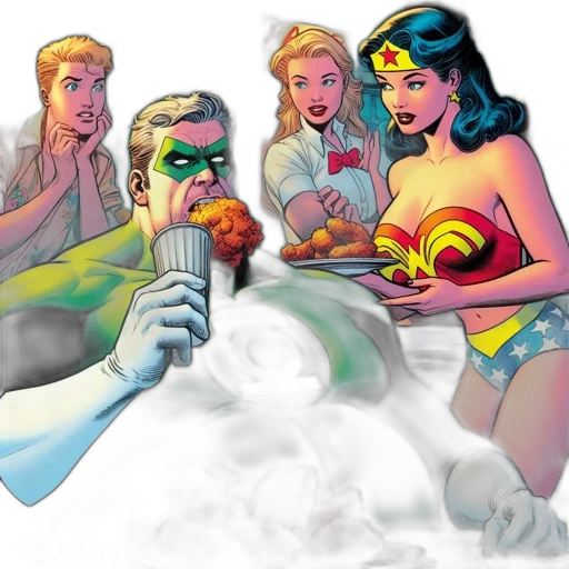 comic book art, concept art, neon lights, underwater transparent PNG cut-out