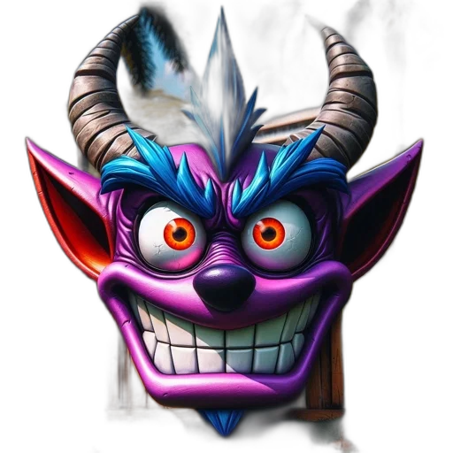 dragon, mask, face, staff transparent PNG cut-out