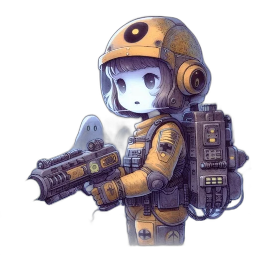 robot, weapon, staff, concept art transparent PNG cut-out
