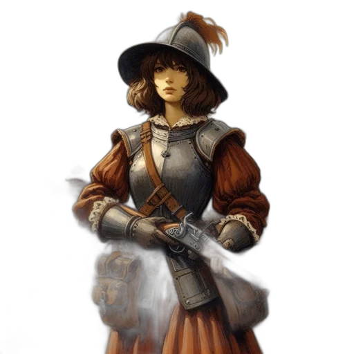 staff, hat, sword, dress transparent PNG cut-out