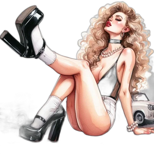 shoes, dress, car, cartoon transparent PNG cut-out