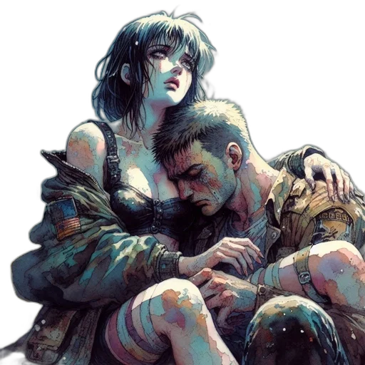 cyberpunk, comic book art, concept art, fantasy art transparent PNG cut-out