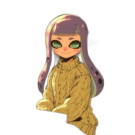 creature, jacket, hair, dress transparent PNG cut-out