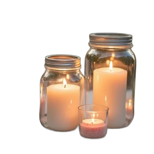 3d render, fire, wedding, candles transparent PNG cut-out