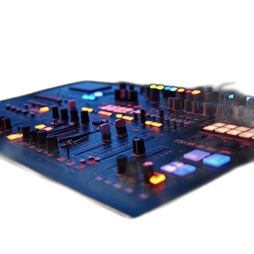 3d render, two, audio, mixers transparent PNG cut-out