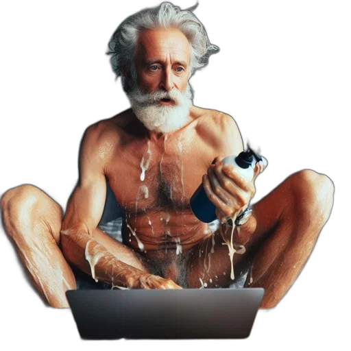 photorealistic, concept art, elderly, man transparent PNG cut-out