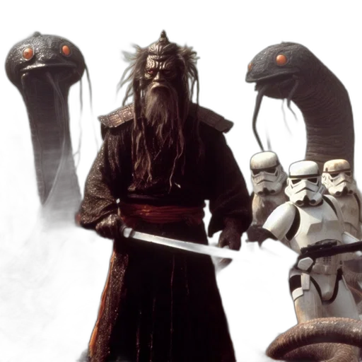 mask, staff, dragon, creature transparent PNG cut-out