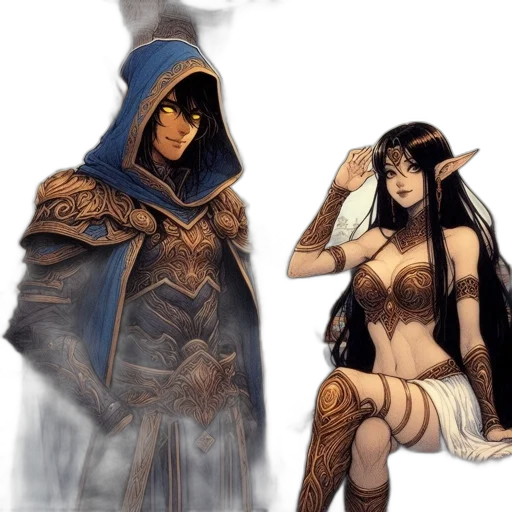 fantasy art, concept art, comic book art, pixel art transparent PNG cut-out