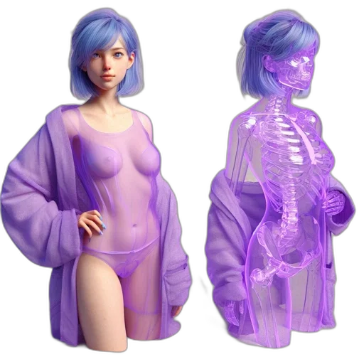 dress, 3d render, concept art, vaporwave transparent PNG cut-out