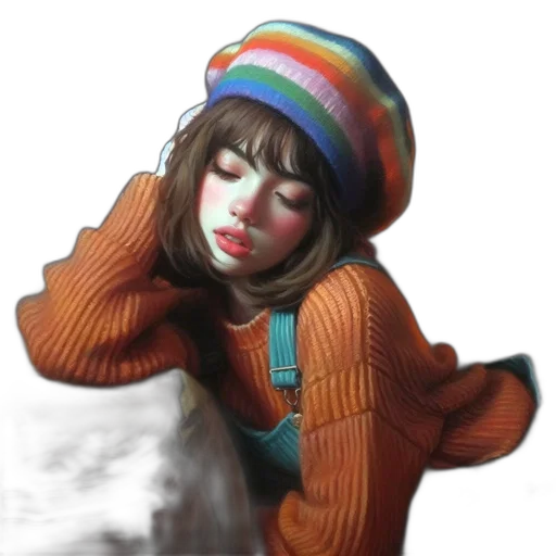 hat, face, jacket, mask transparent PNG cut-out