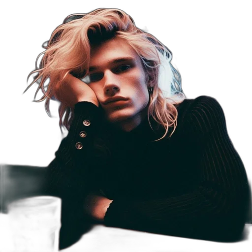 hair, jacket, face, creature transparent PNG cut-out