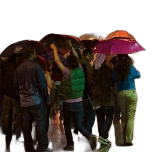umbrella, jacket, staff, hat transparent PNG cut-out