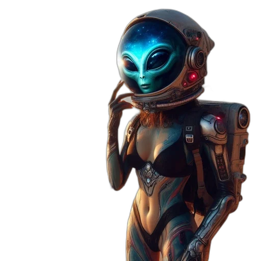 robot, concept art, 3d render, cyberpunk transparent PNG cut-out