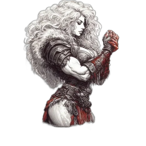 hair, sword, dress, fantasy art transparent PNG cut-out