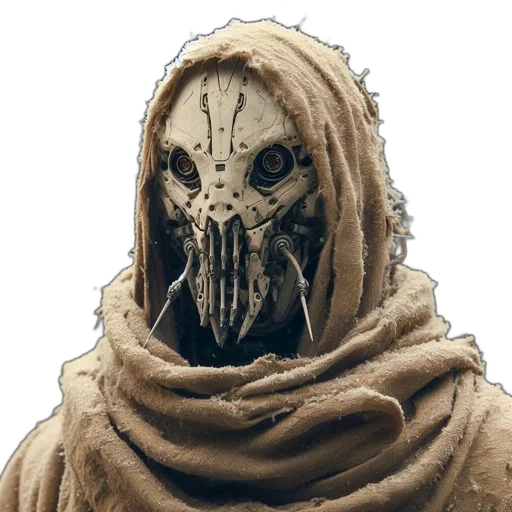 mask, face, creature, jacket transparent PNG cut-out