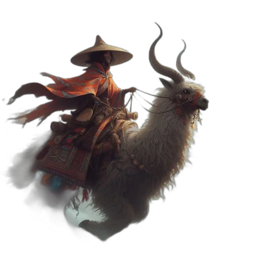 dragon, hat, mask, staff transparent PNG cut-out