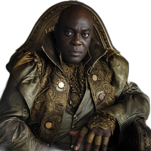 jacket, face, staff, crown transparent PNG cut-out