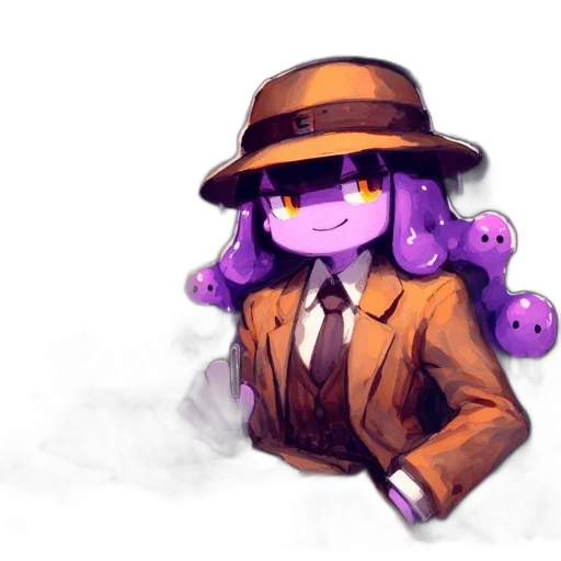 hat, creature, staff, jacket transparent PNG cut-out